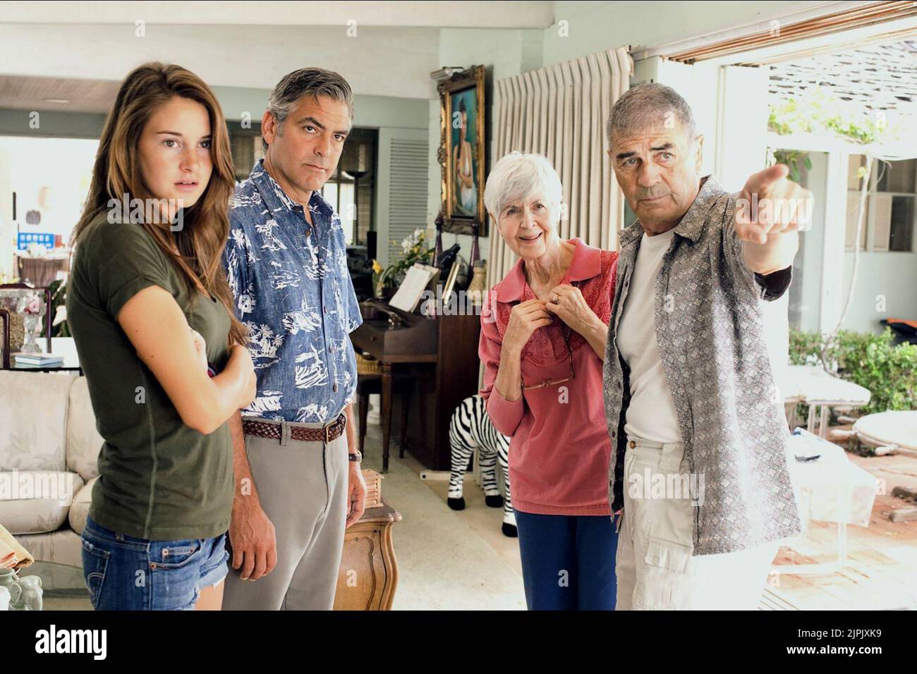 SHAILENE WOODLEY, GEORGE CLOONEY, Barbara L. LE SUD, ROBERT FORSTER, LES DESCENDANTS, 2011 Banque D'Images