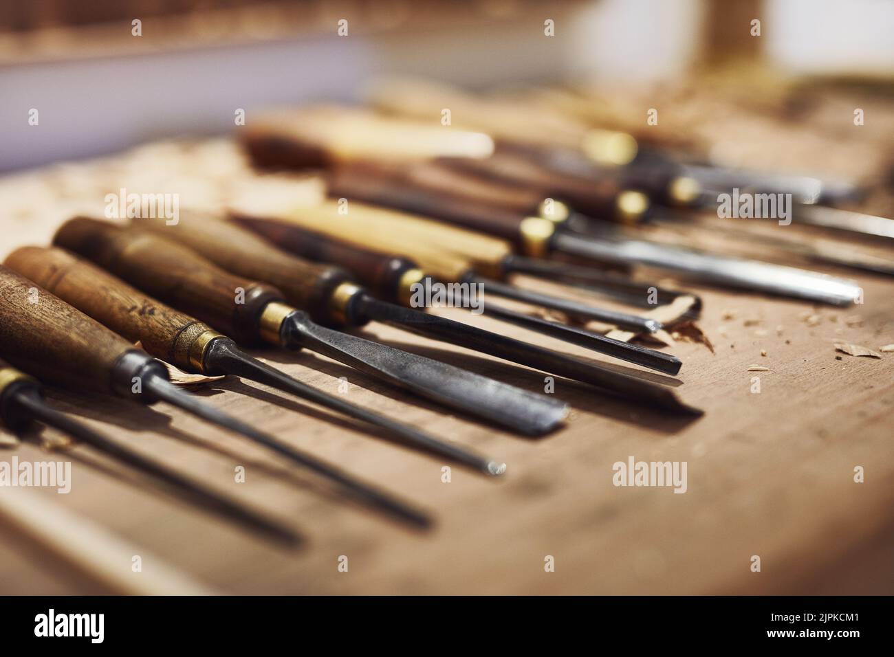 Alignement des outils. L'intérieur d'un atelier d'artisans. Banque D'Images