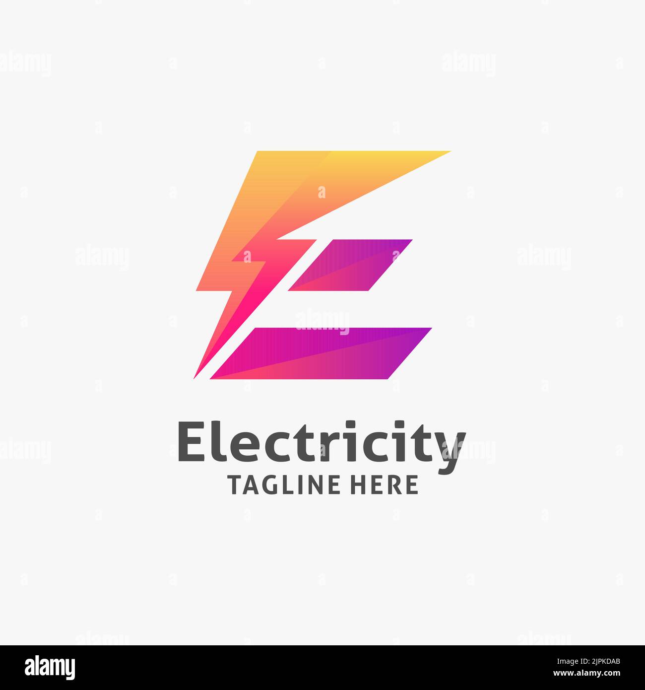 Lettre E en design de logo éclair électrique Illustration de Vecteur