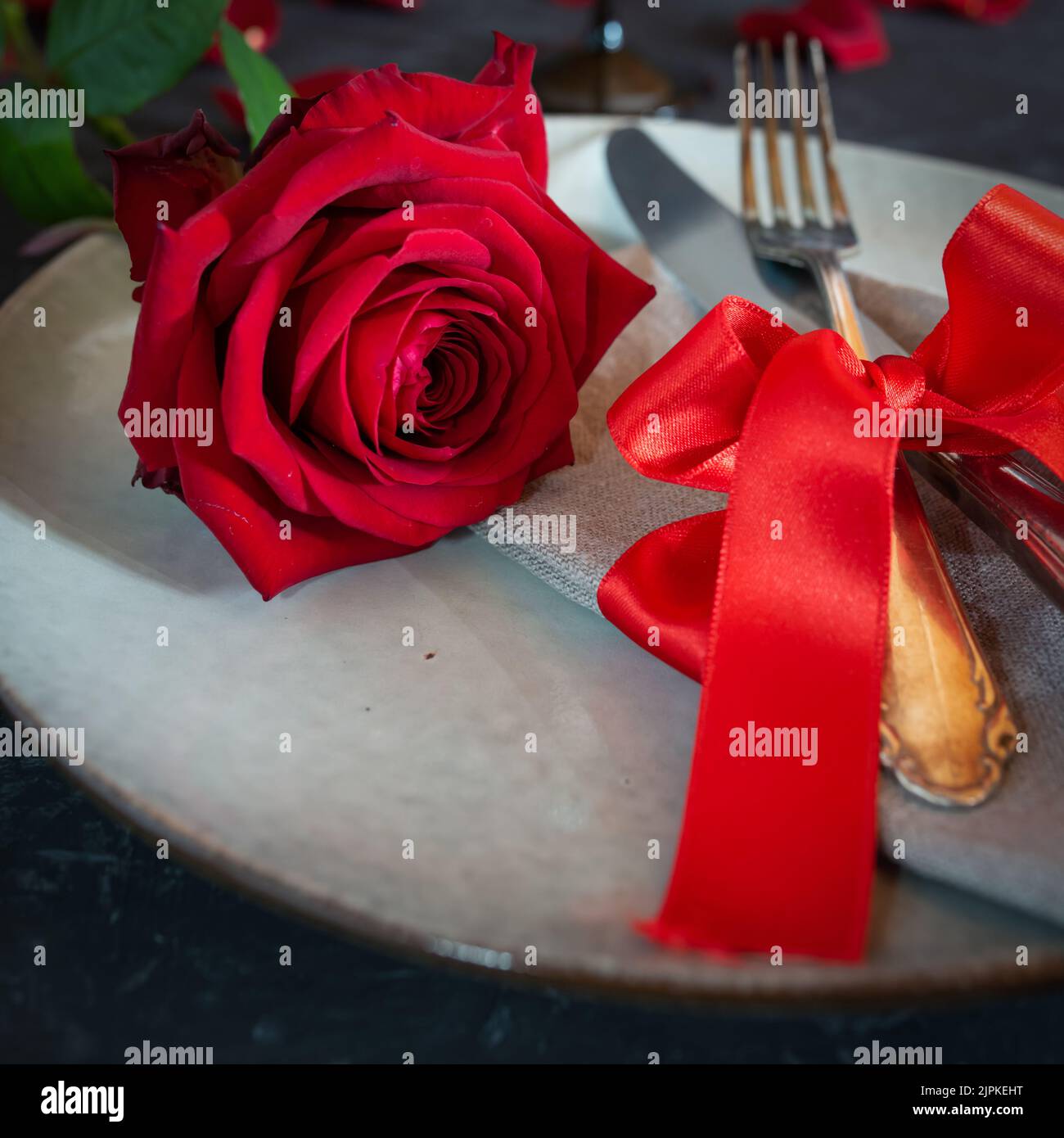 rose, romantique, couverture de table, roses, romantiques, capots de la table Banque D'Images