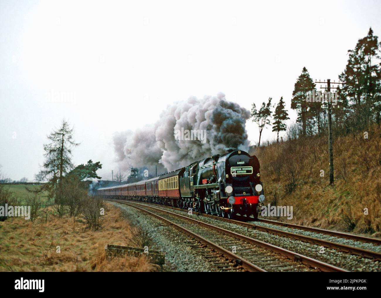 West Country Class No 34027 Taw Valley à Cotehill, installez-vous à Carlisle Railway, Angleterre Banque D'Images