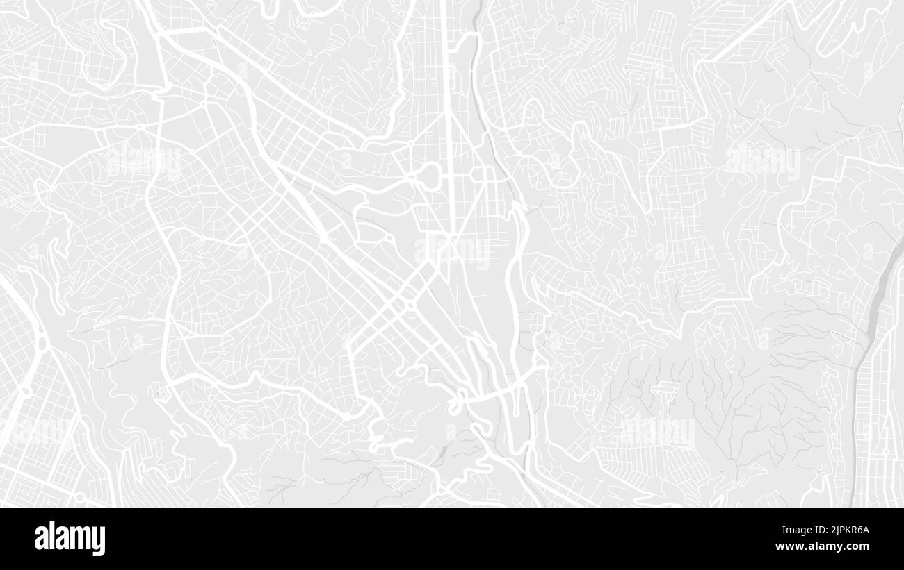 Carte d'arrière-plan vectorielle de la région de la Paz, blanc et gris clair, routes et illustration de l'eau. Format écran large, feuille de route de la conception numérique à plat. Illustration de Vecteur