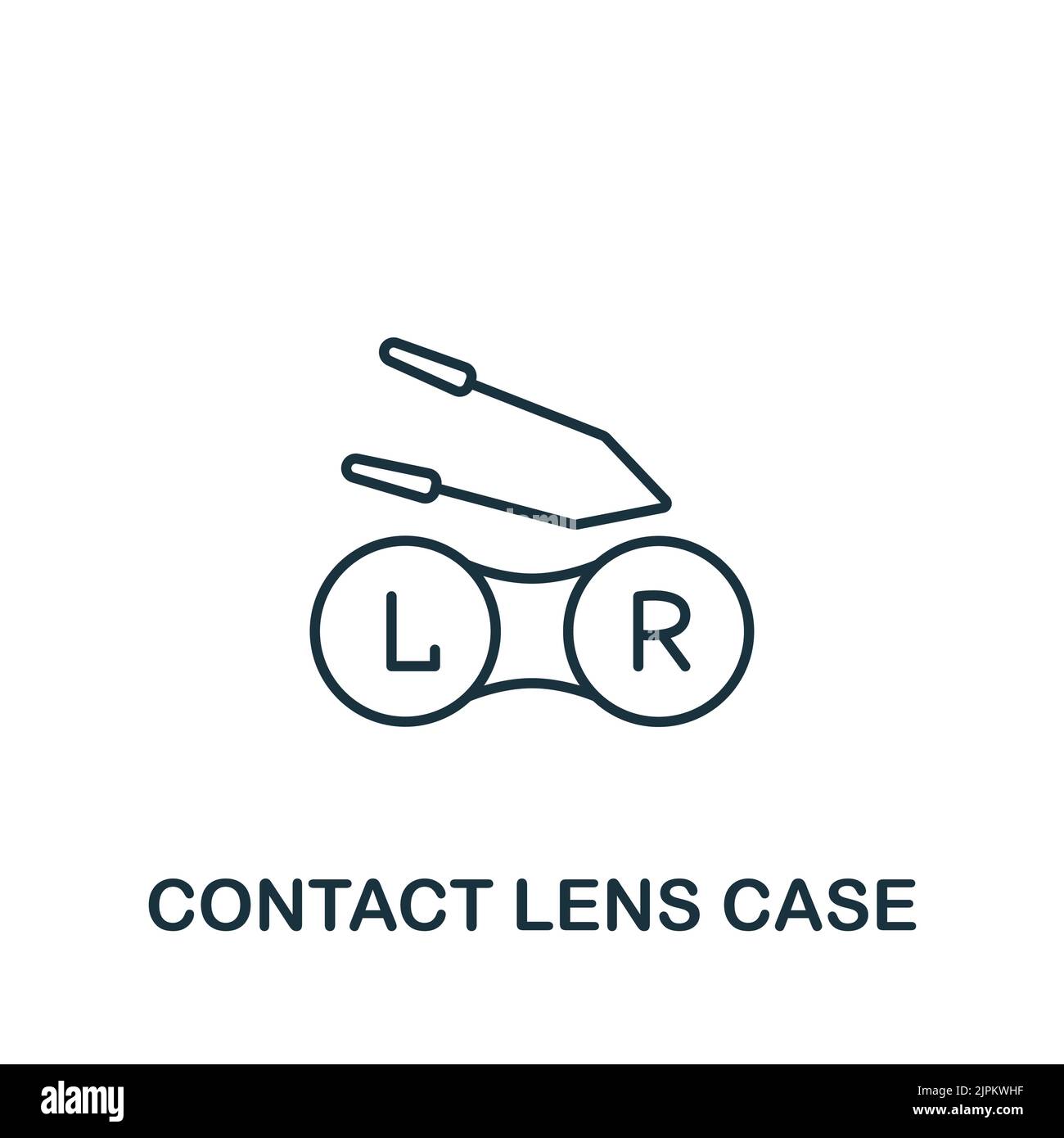 Icône de boîtier de lentilles de contact. Icône Line simple pour les modèles, la conception Web et les infographies Illustration de Vecteur