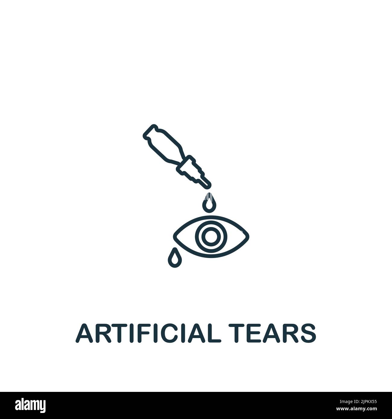 Icône Tears artificiels. Symbole d'élément de ligne simple pour les ...