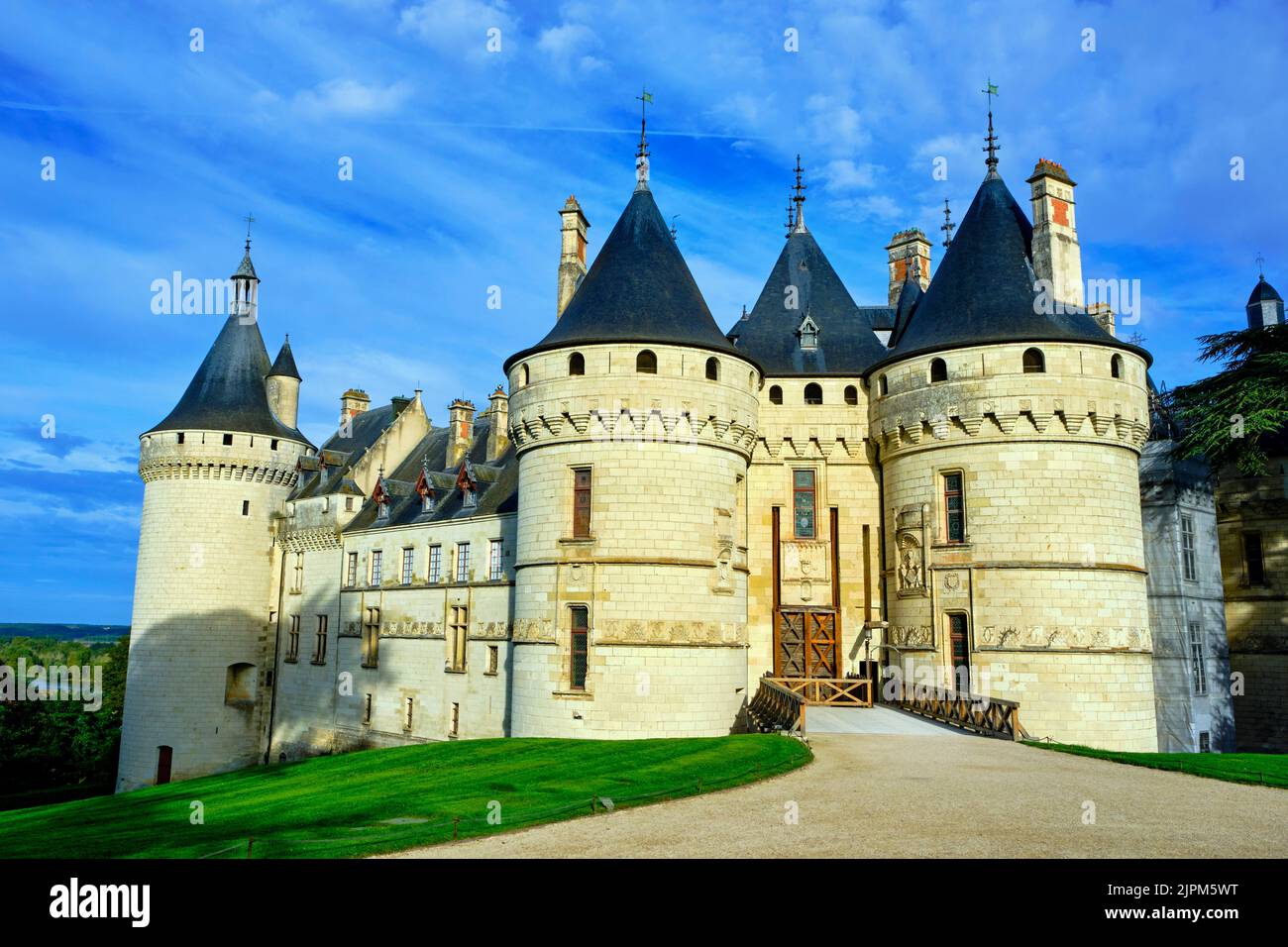 France, Indre-et-Loire (37), Vallée de la Loire classée au patrimoine mondial de l'UNESCO, Chaumont-sur-Loire, Château de Chaumont-sur-Loire Banque D'Images