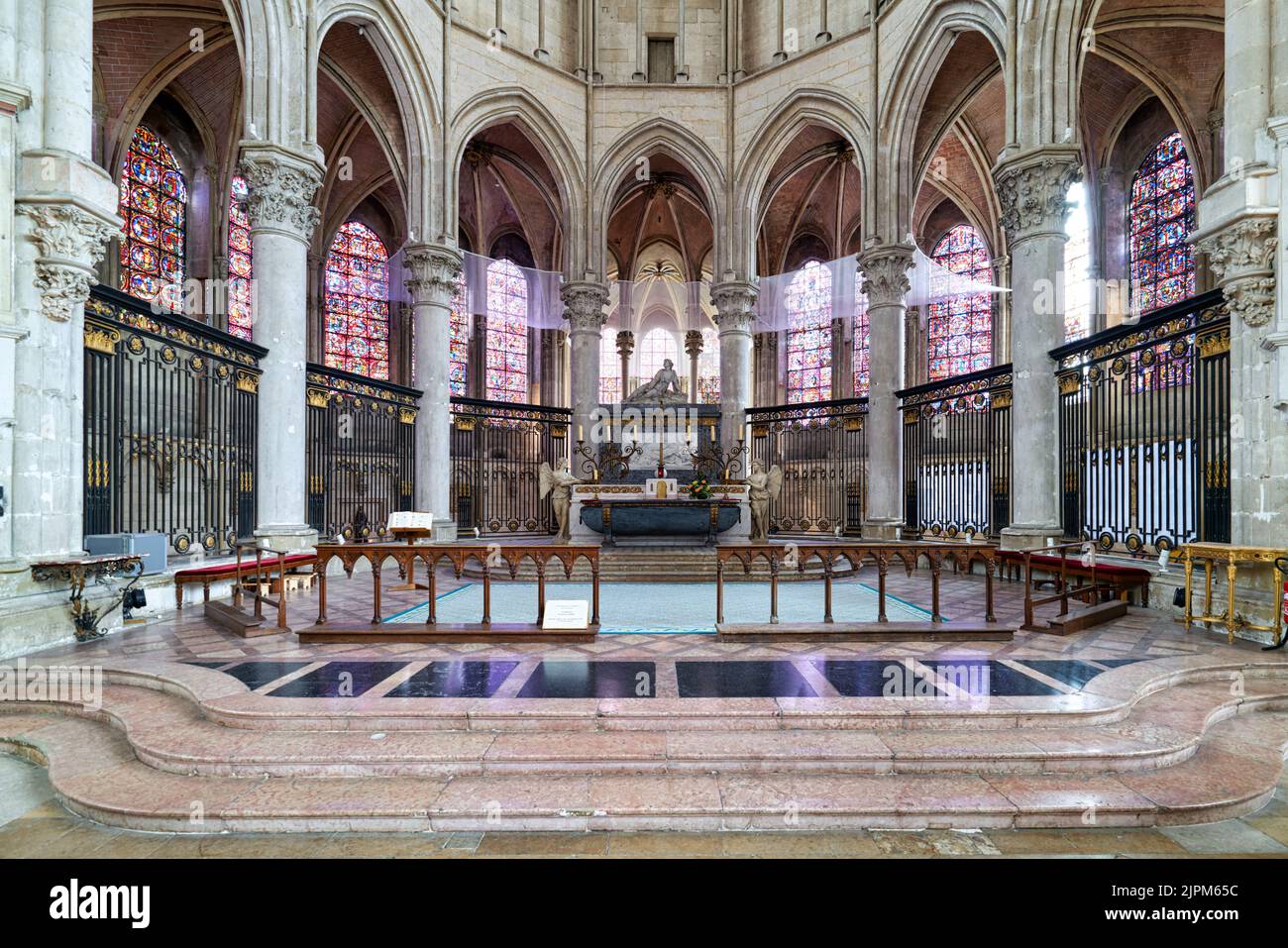 Cathédrale Saint Etienne d'Auxerre. Bourgogne France. Banque D'Images