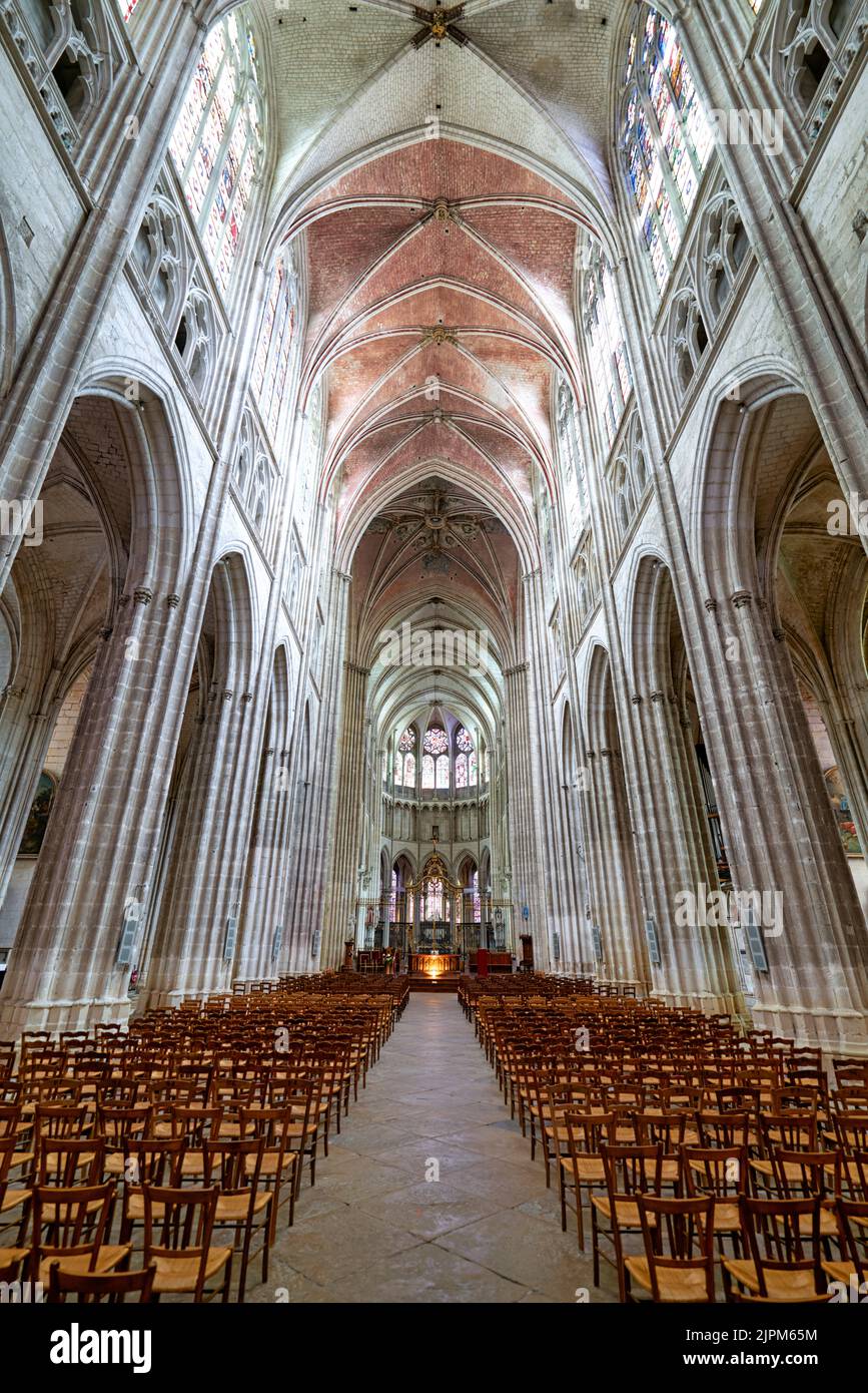 Cathédrale Saint Etienne d'Auxerre. Bourgogne France. Banque D'Images