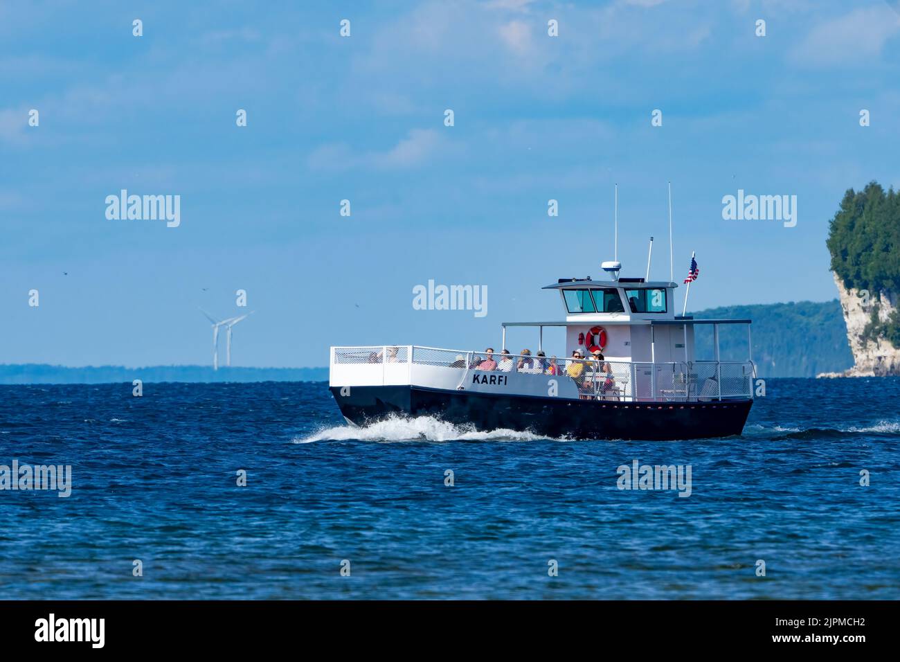 Une des excursions d'une journée les plus populaires dans le comté de Door serait la visite de Washington Island. Vous pouvez ensuite choisir de faire un voyage supplémentaire à Rock Island Banque D'Images
