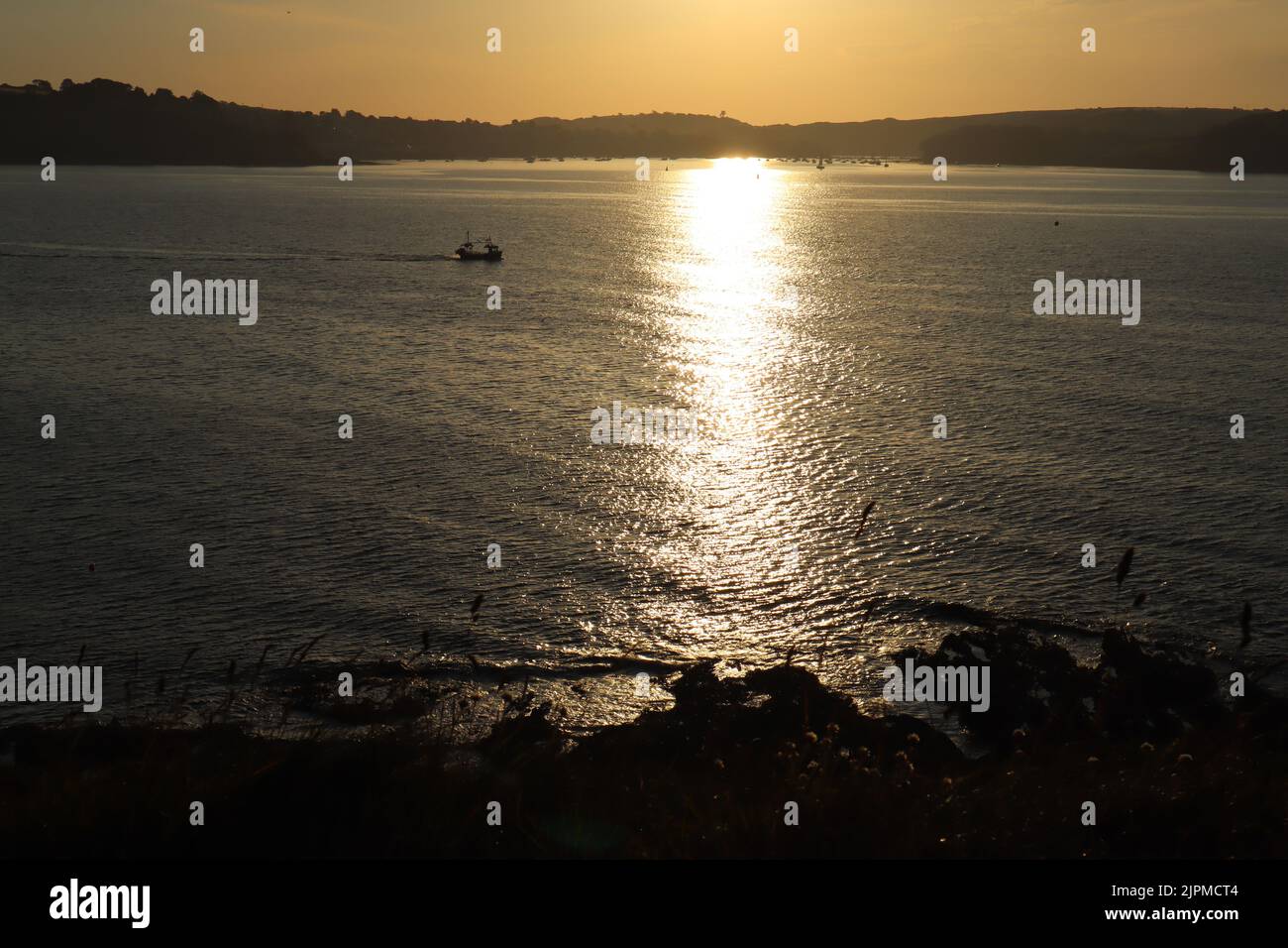 Solstice d'été aube lever du soleil Cornouailles Banque D'Images