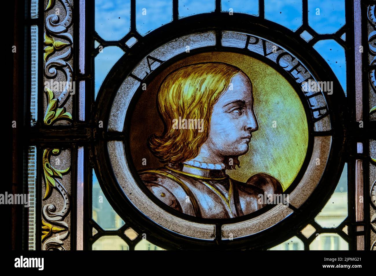 France, Loiret, Orléans, Hôtel Groslot, portrait de Jeanne d'Arc Banque D'Images
