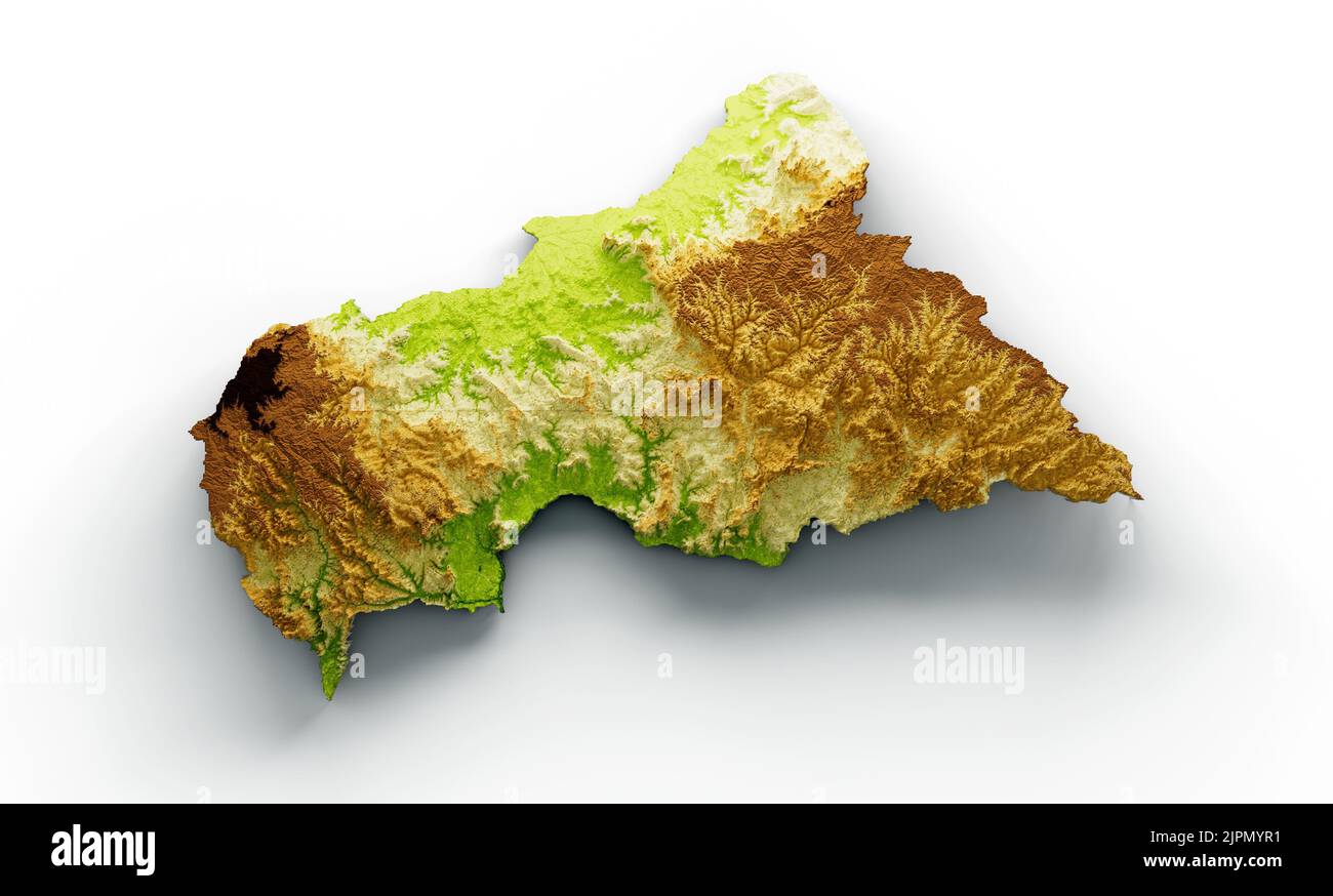 Illustration de la carte de l'Afrique centrale isolée sur fond blanc Banque D'Images