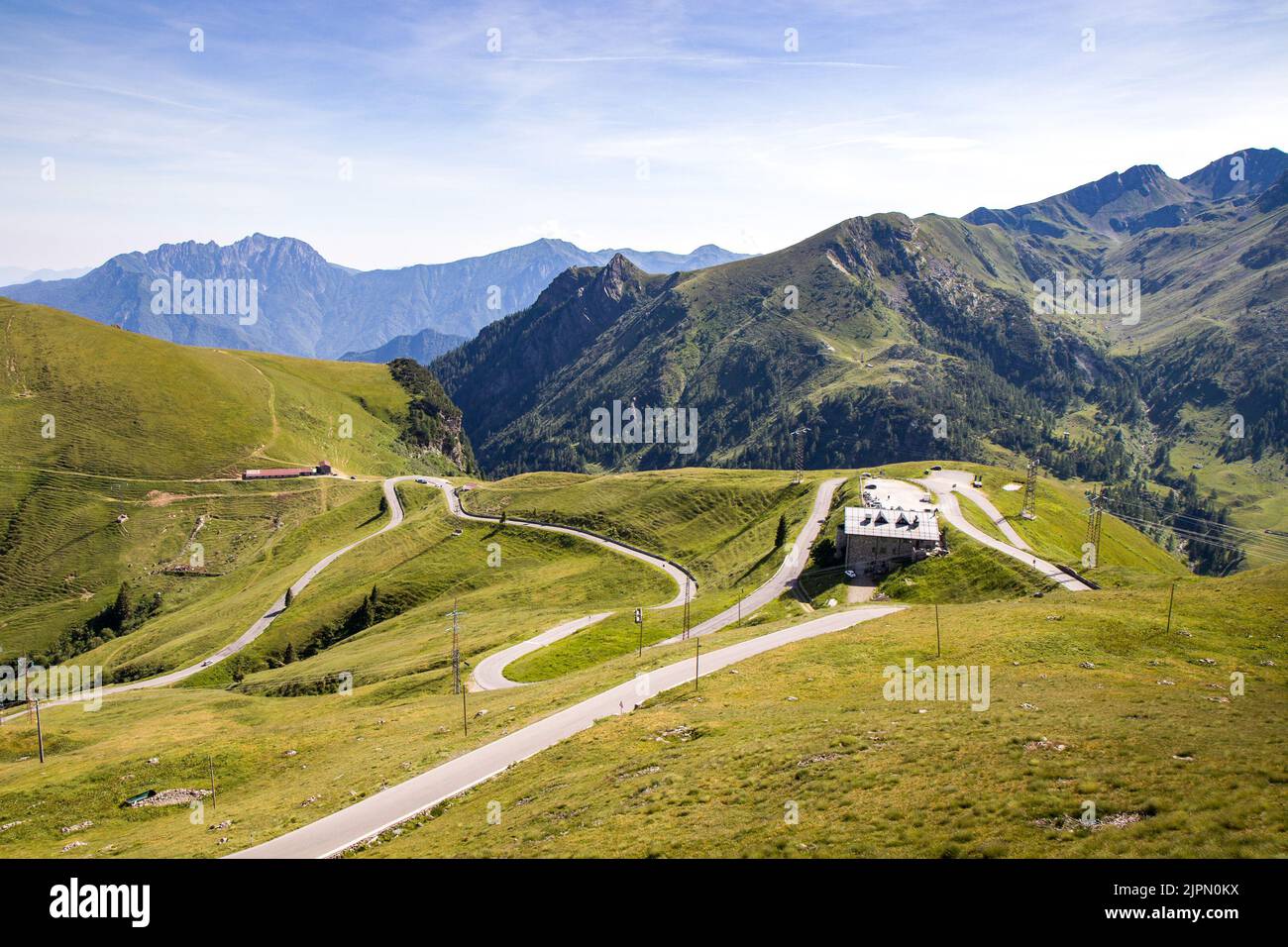 La belle vue panoramique du col de San Marco, Italie, Europe. Fond d'écran HD, 4K fond vert Banque D'Images