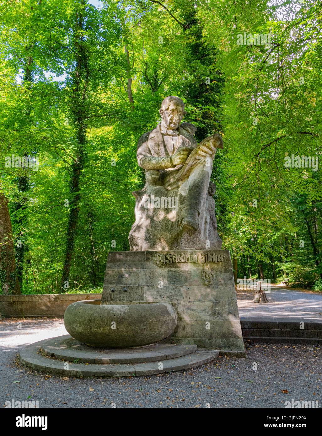 Silcher Monument Monument sur l'avenue de l'avion sur l'île Tübingen Neckar. Baden Wuerttemberg, Allemagne, Europe Banque D'Images