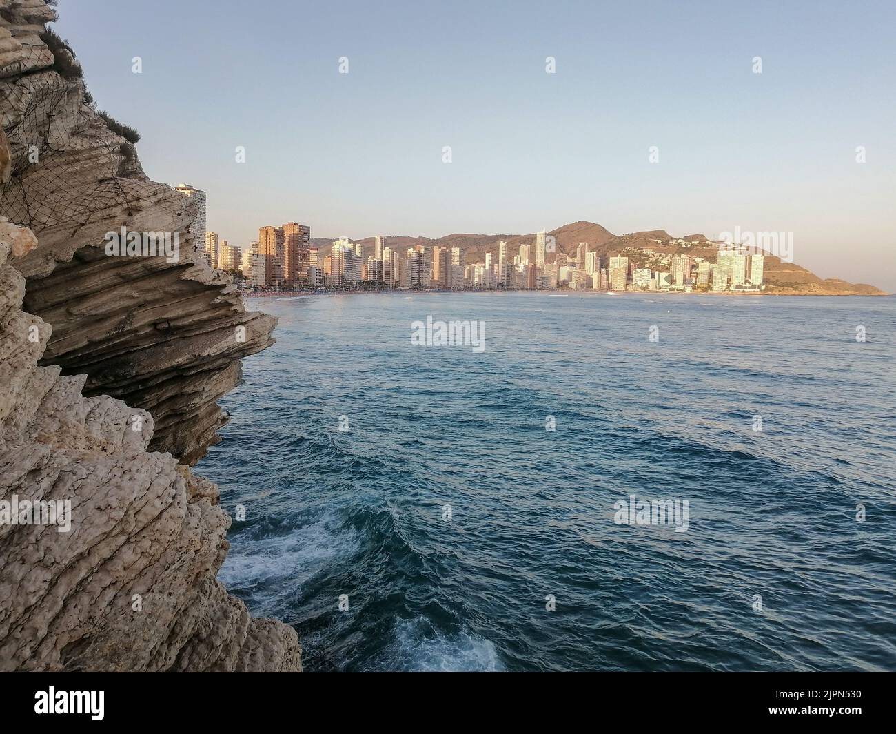 Plage Levante à Benidorm, Alicante. Banque D'Images