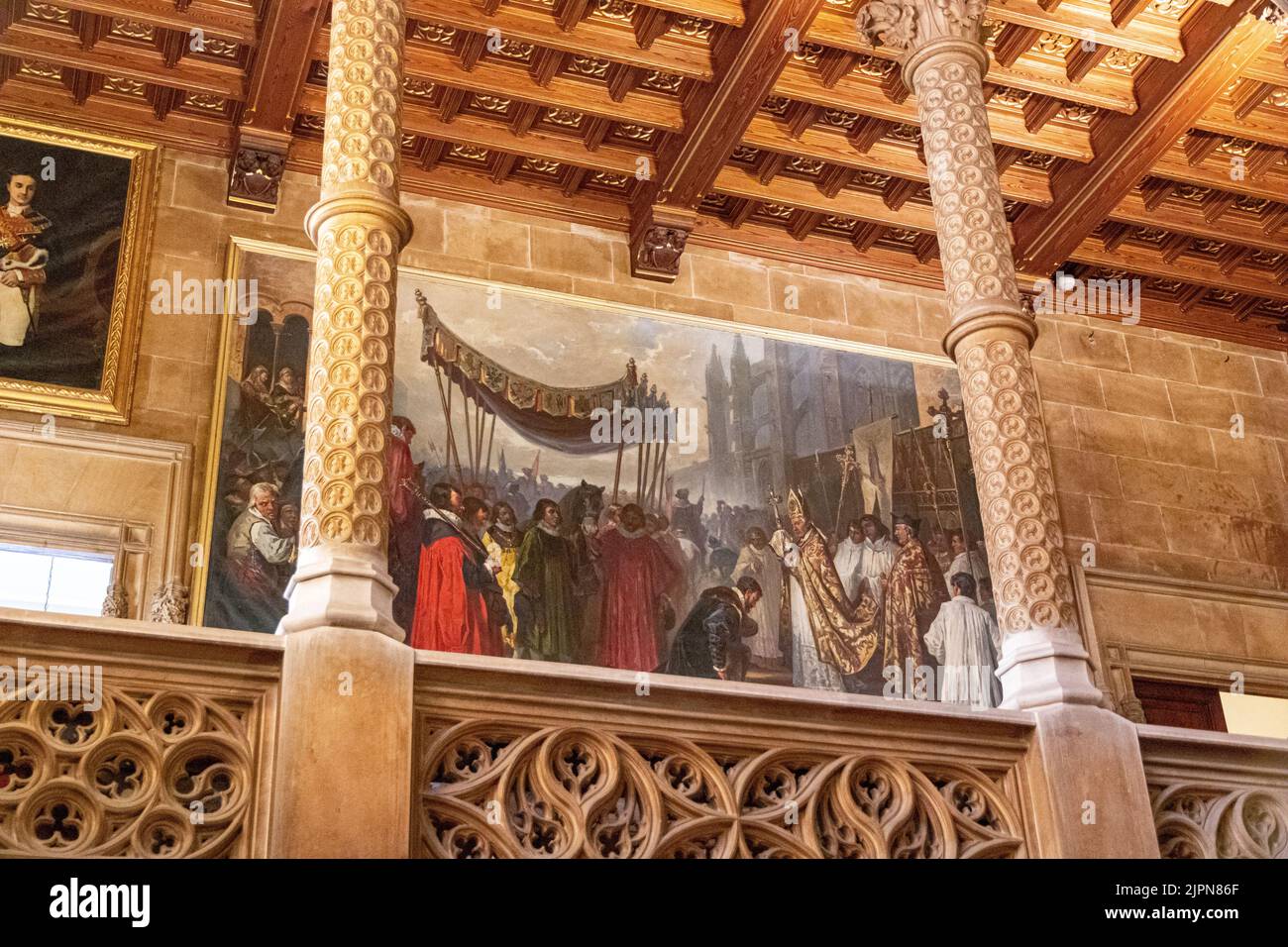 Palma de Majorque, Espagne. Intérieur du Palau Reial (Palais Royal) ou Seu del Consell insular (Conseil insulaire de Majorque) Banque D'Images