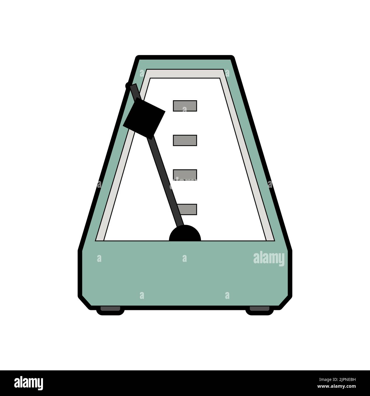 Métronome isolé. Dispositif qui marque de courts intervalles de temps avec des battements réguliers. Illustration de Vecteur