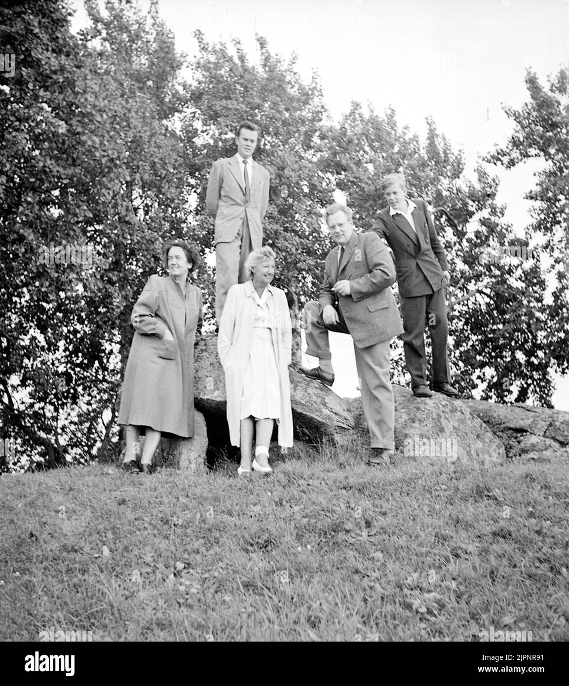 Excursion au piéton à Karleby. Utflykt till gånggriften i Karleby. Banque D'Images