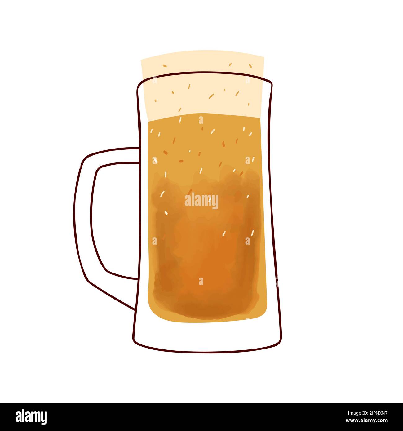 Illustration de la tasse de bière isolée sur fond blanc Illustration de Vecteur