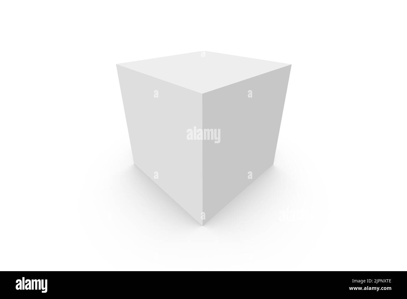 Boîte simple à 3D cubes isolée sur fond blanc Banque D'Images