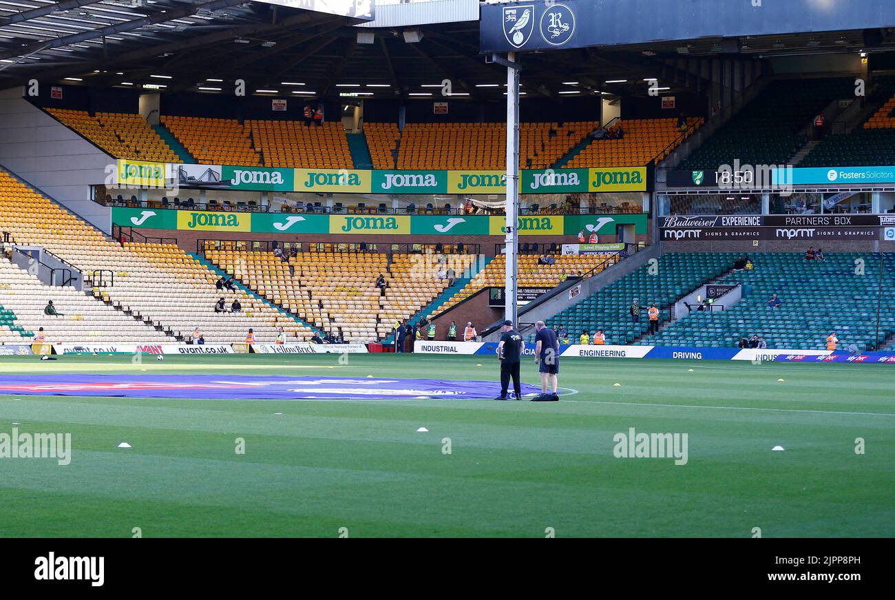 Norwich, Royaume-Uni. 19th août 2022. Une vue générale du terrain avant le match du championnat Sky Bet entre Norwich City et Millwall à Carrow Road sur 19 août 2022 à Norwich, en Angleterre. (Photo par Mick Kearns/phcimages.com) crédit: Images de la SSP/Alamy Live News Banque D'Images