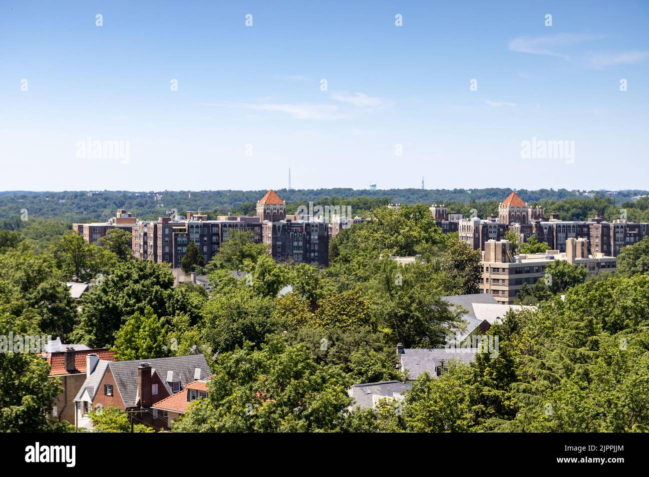 Vue sur les bâtiments historiques de Westchester Banque D'Images