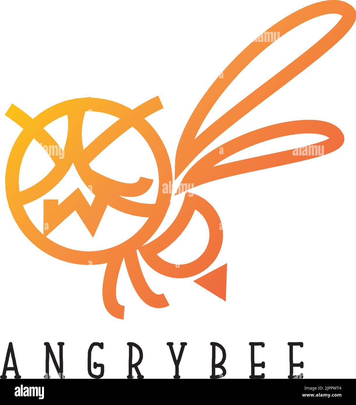logo angry bee, icône bee Illustration de Vecteur