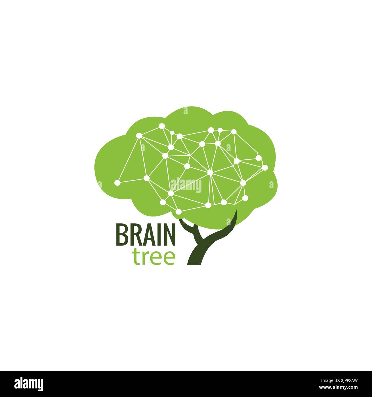 arbre cérébral, modèle de logo vectoriel. Excellent logo. Illustration de Vecteur