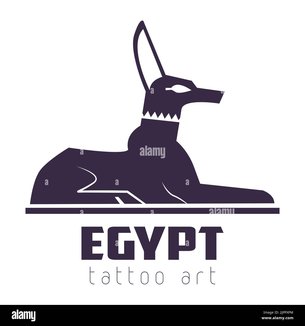 art tatouage égypte, chien Dieu Égypte ancienne ou vecteur de chacal Illustration de Vecteur