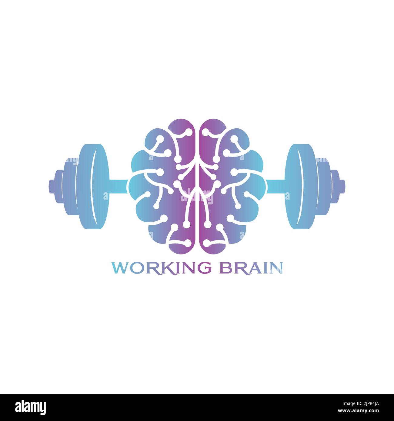 Modèle de logo Connected Dot Line Mind Brain Illustration de Vecteur