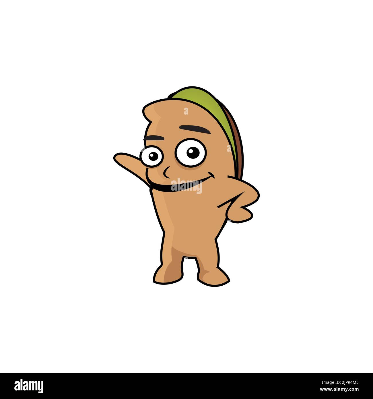 mascotte de pistache, joli vecteur de dessin animé Illustration de Vecteur