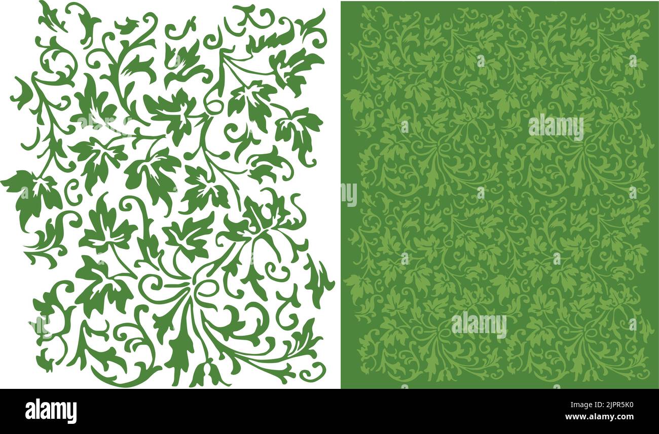 Un motif vintage vectoriel décoratif à motif de lierre floral. Illustration de Vecteur