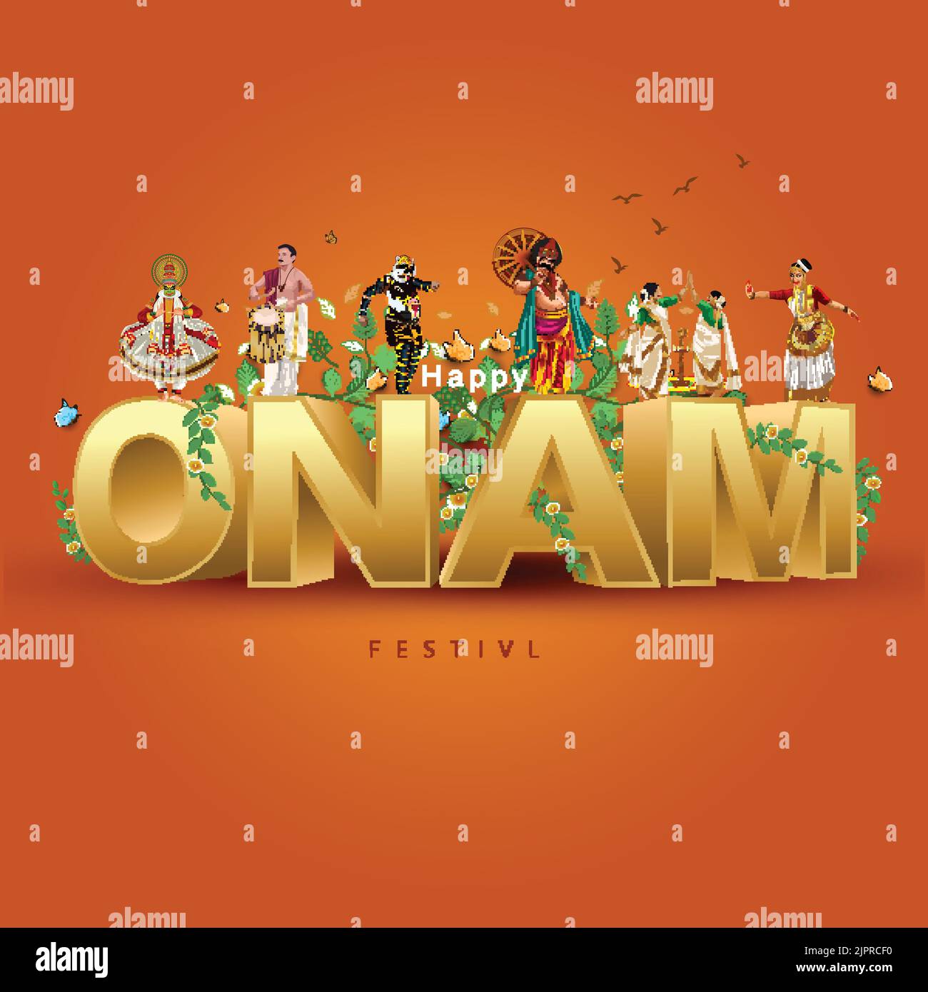 south Indian Kerala festival Happy onam salutations fond. Modifiable vecteur illustration design Illustration de Vecteur