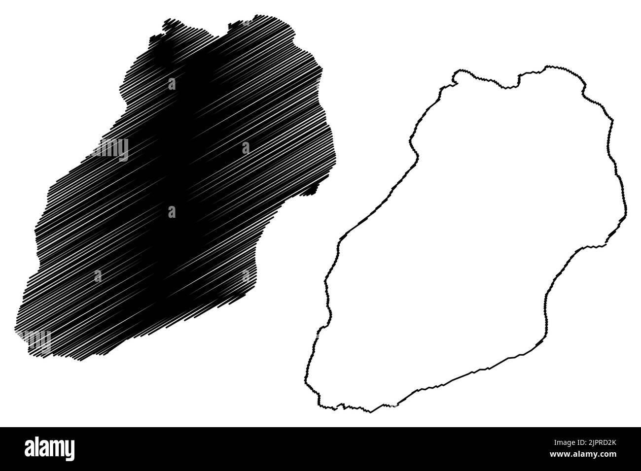 Île d'Inishmaan (République d'Irlande, îles d'Aran, baie de Galway) carte illustration vectorielle, croquis griffés carte de l'île d'Inis Meain Illustration de Vecteur