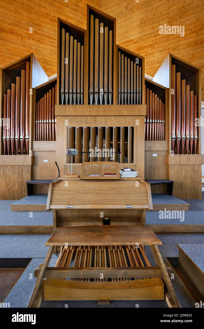 L'orgue, l'église Saint-Georges et Saint-Maurice à Seifriedsberg, Allgaeu, Bavière, Allemagne Banque D'Images