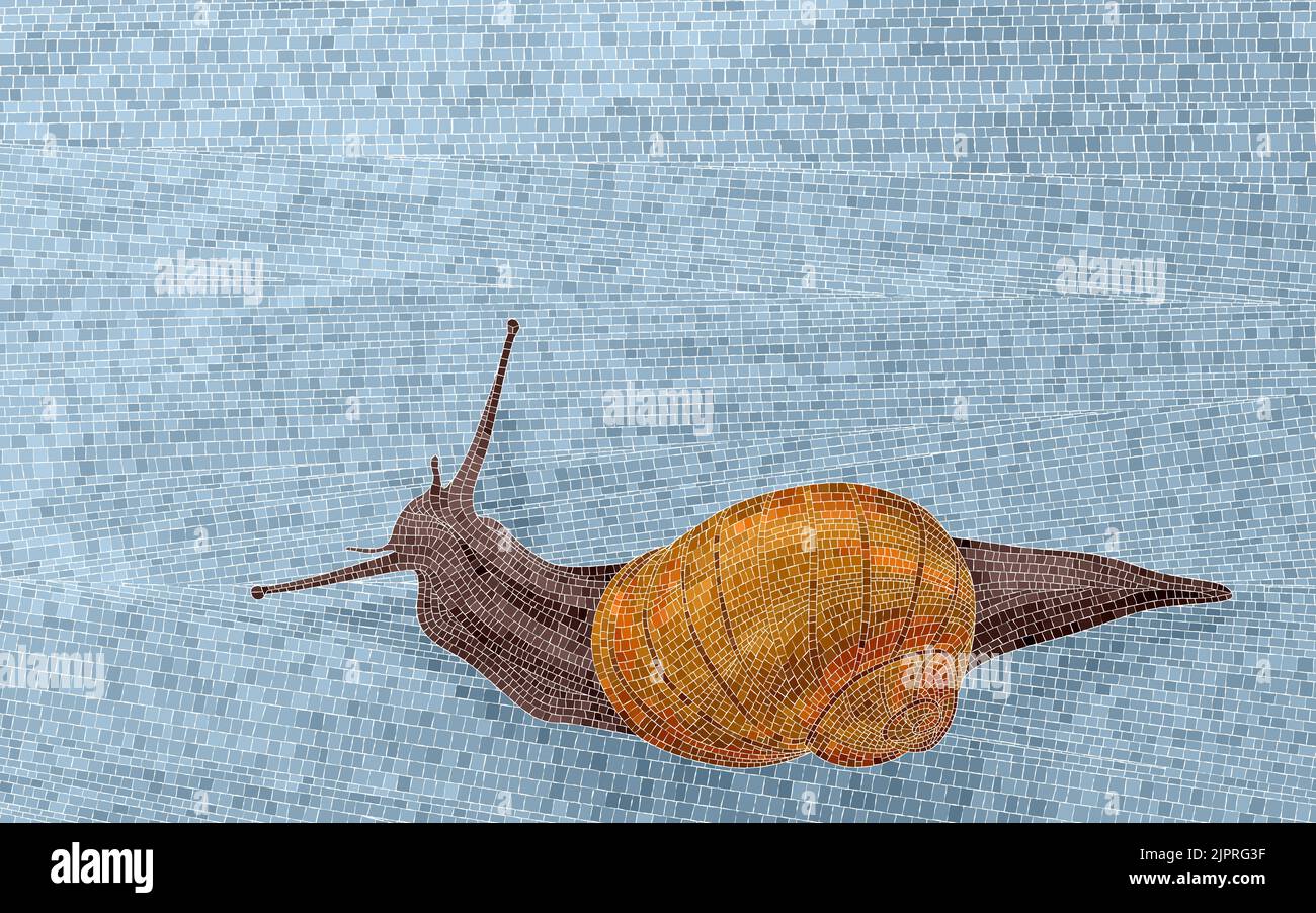 Mosaïque art composition d'escargot, illustration vectorielle Banque D'Images