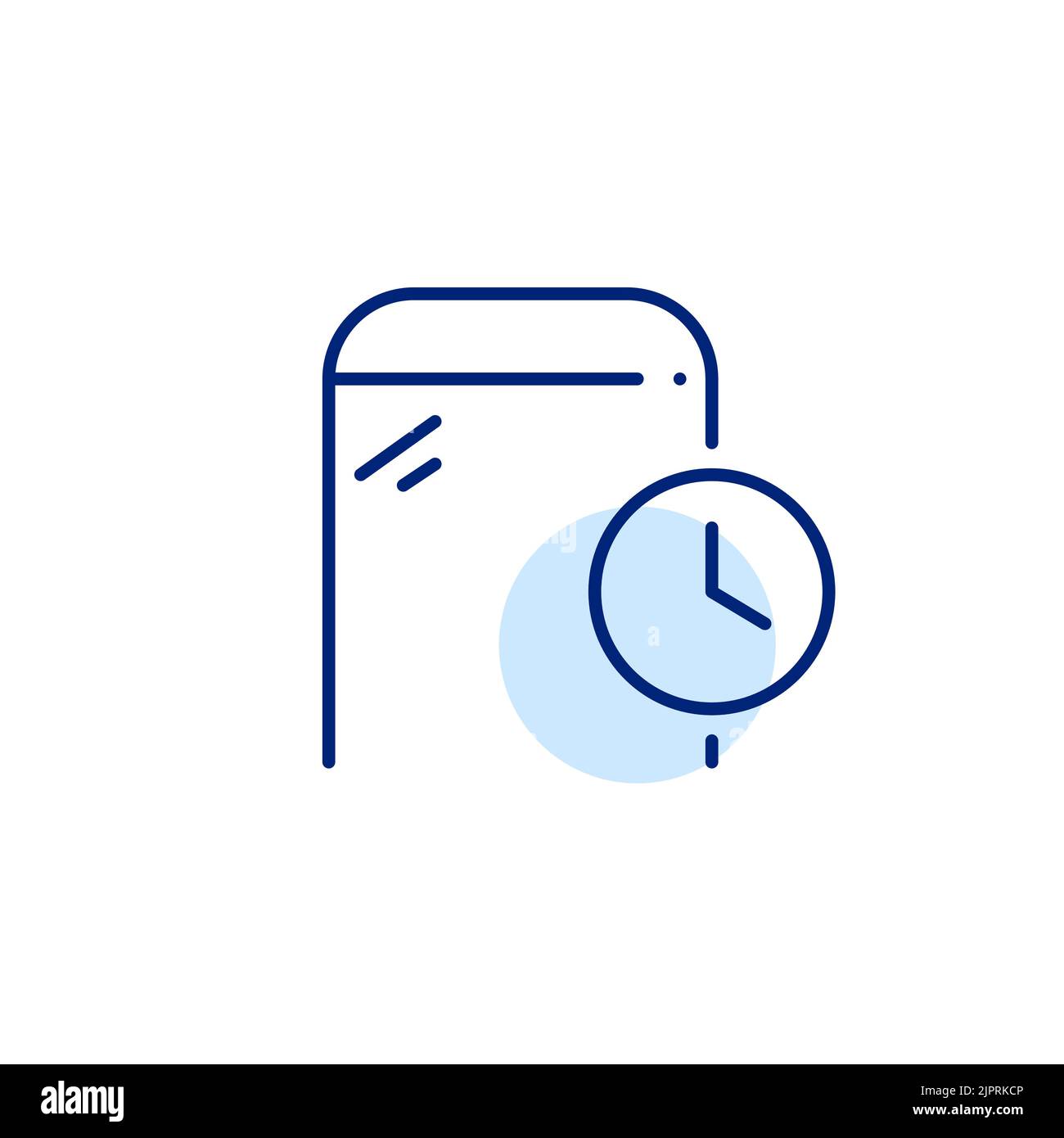 Icône de durée d'utilisation du smartphone. Illustration de trait de ...
