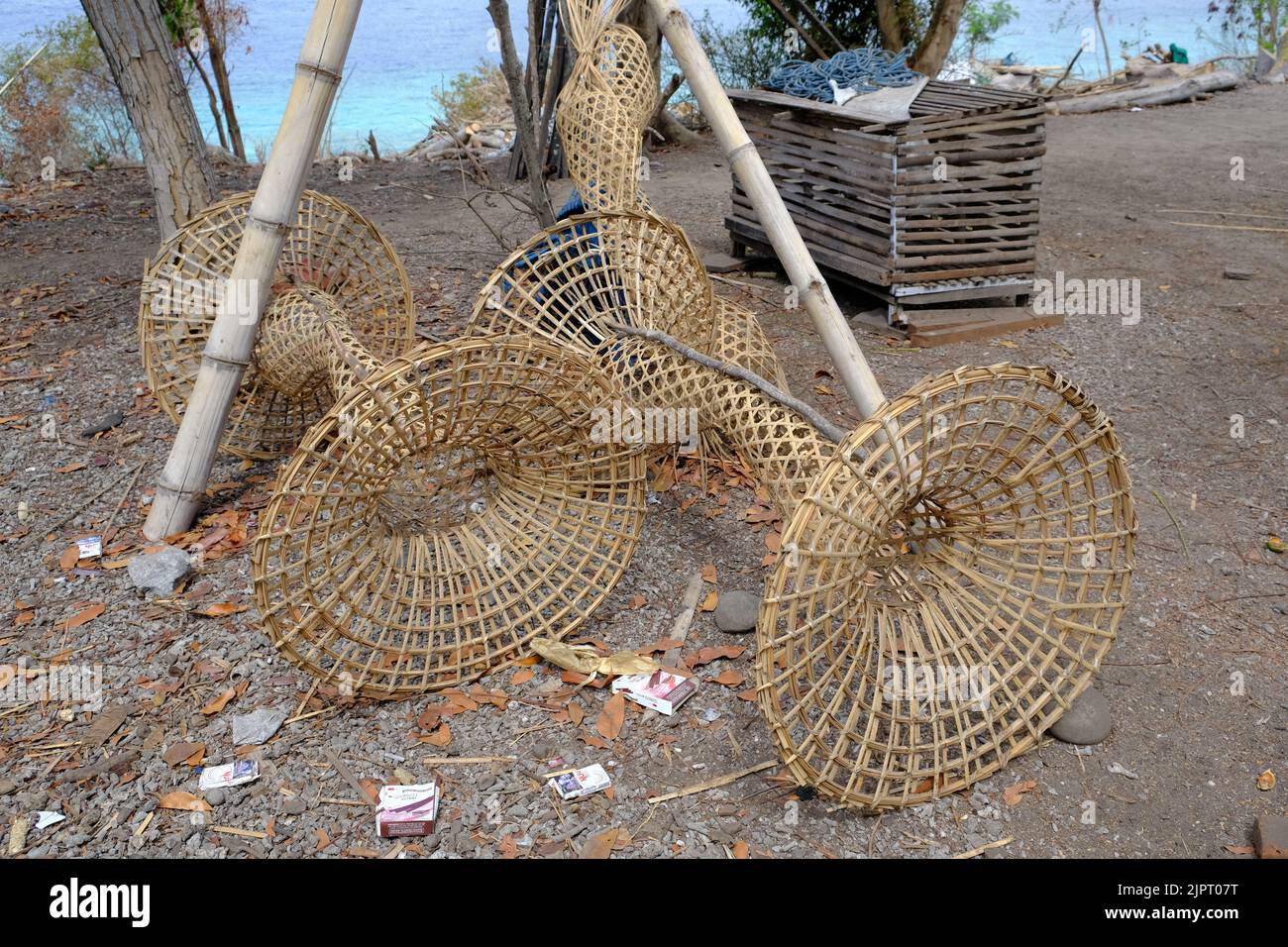 Indonesia Alor Island - pièges à poissons fabriqués à la main Banque D'Images