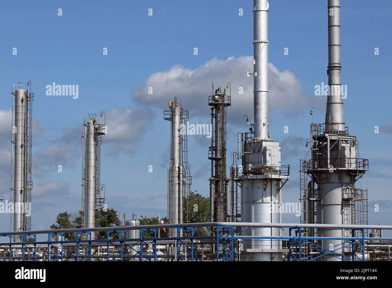 industrie pétrochimique et pétrolière de raffinerie Banque D'Images