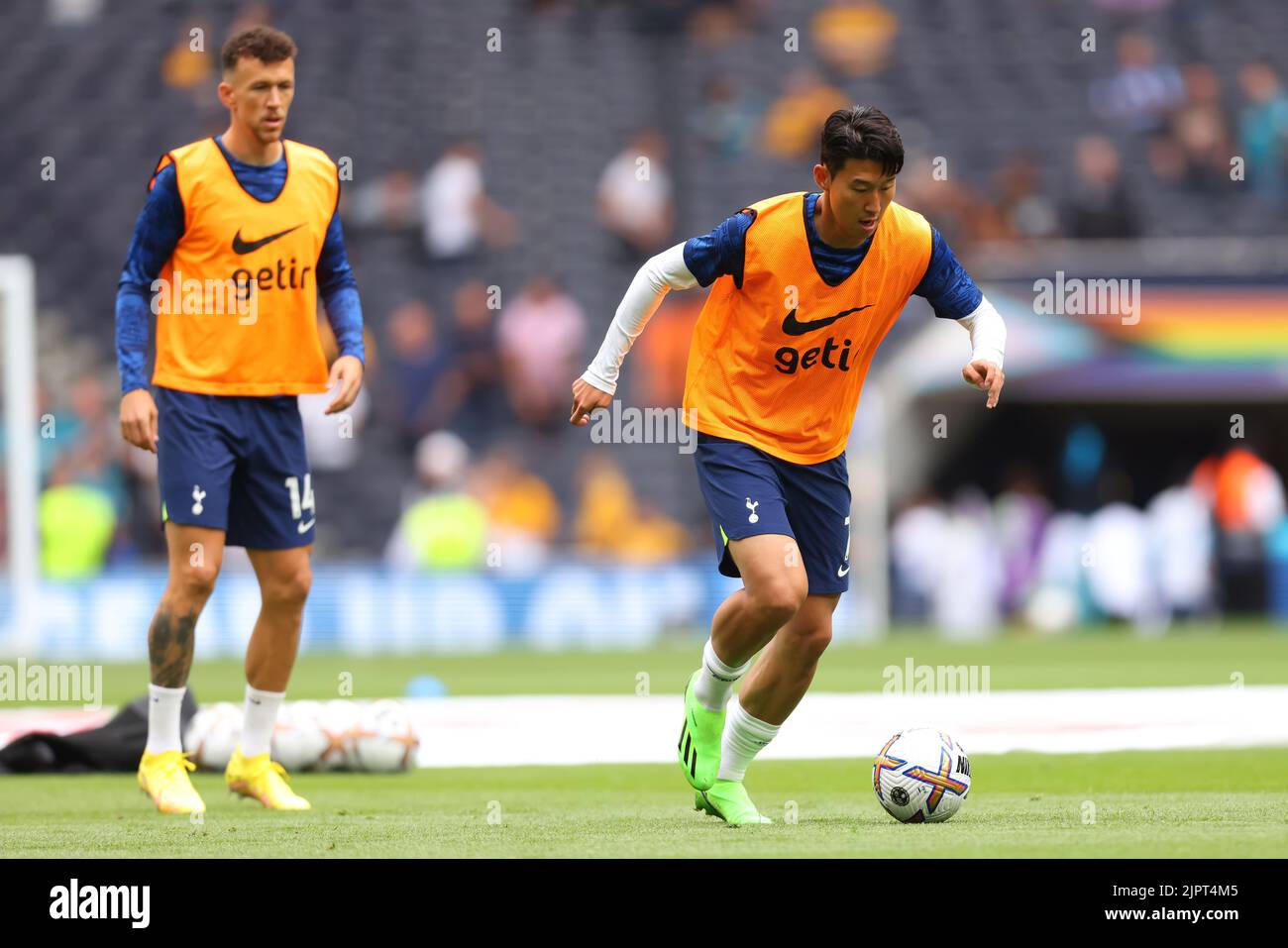 Londres, Royaume-Uni. 20th août 2022 ; White Hart Lane, Tottenham, Londres, Angleterre ; Premier League football, Tottenham Hotspur versus Wolverhampton Wanderers: Son Heung-min de Tottenham Hotspur pendant l'échauffement crédit: Action plus Sports Images/Alay Live News Banque D'Images