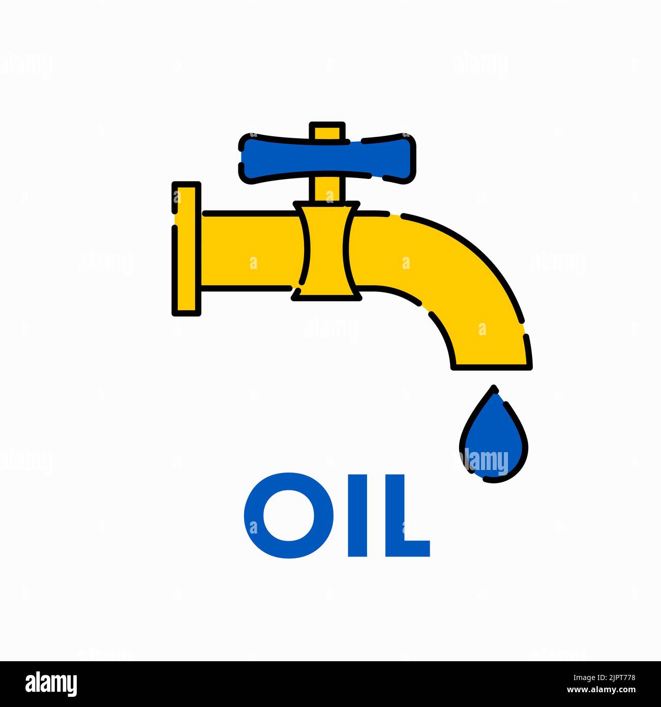 Robinet d'huile. Crise énergétique en Europe. Illustration vectorielle plate isolée sur fond blanc. Illustration de Vecteur