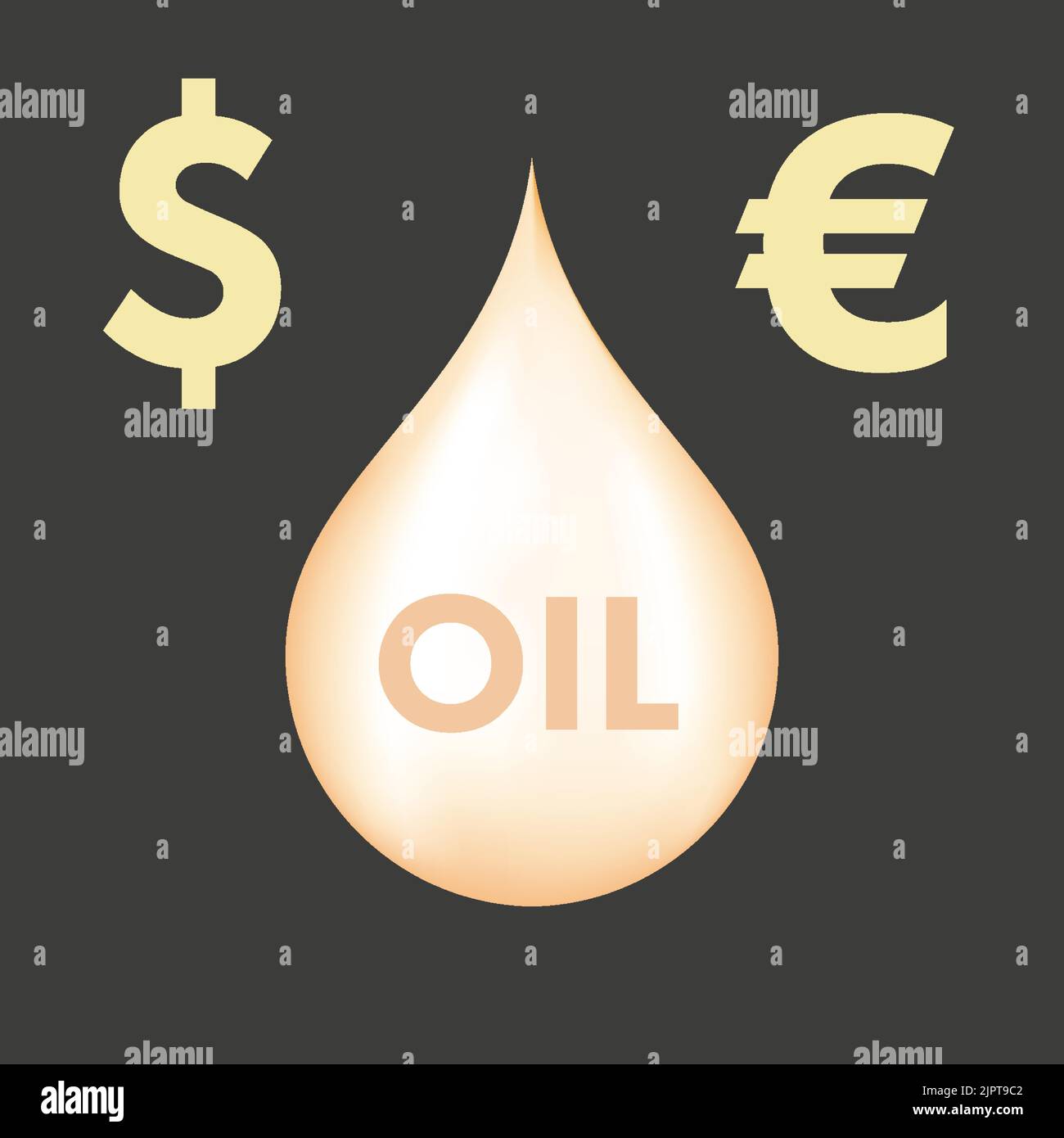 Une grosse goutte de pétrole brut. Crise énergétique en Europe. Illustration vectorielle plate isolée sur fond blanc. Illustration de Vecteur