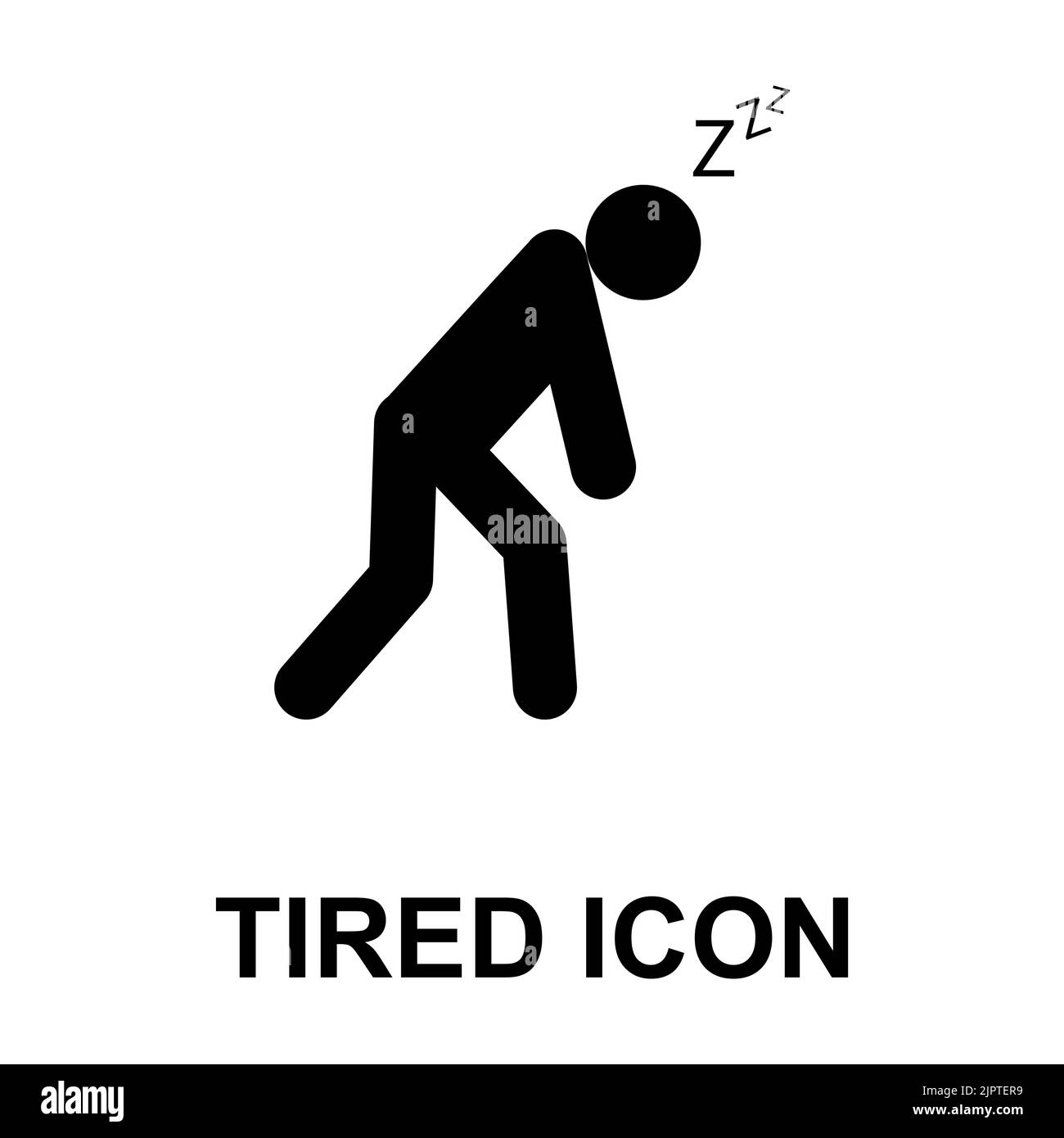 Icône homme fatigué, émotion du sommeil signe fatigué, symbole de concept ennuyé, illustration vectorielle graphique . Illustration de Vecteur