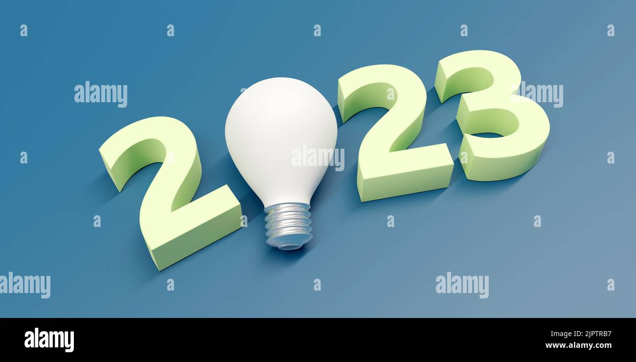 Calendrier 2023 en couleur jaune bleue Banque de photographies et d