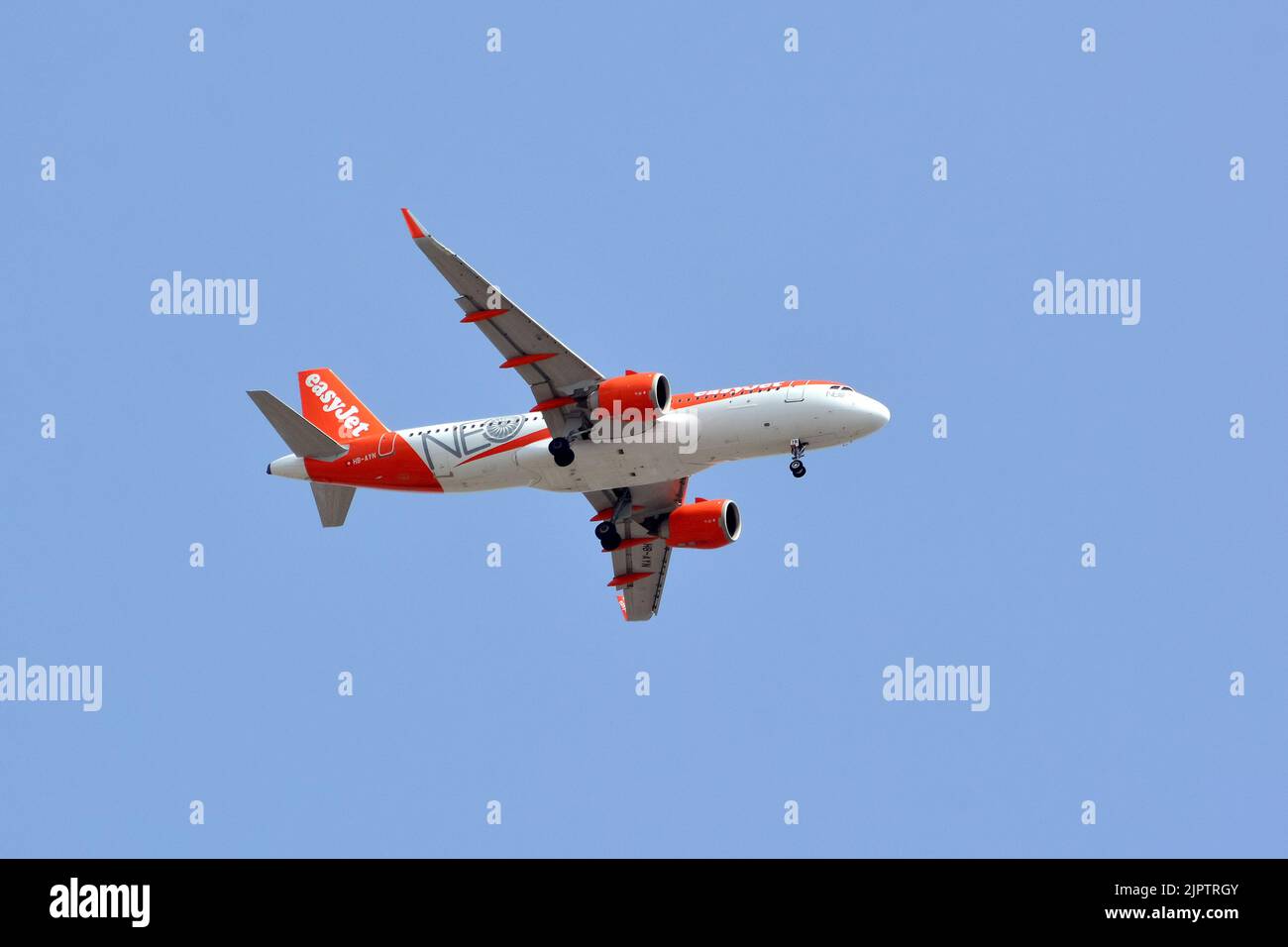 EasyJet (est un groupe de compagnies aériennes britanniques à bas prix basé à l'aéroport de Londres Luton), Airbus A320-251N, Budapest, Hongrie, Europe Banque D'Images