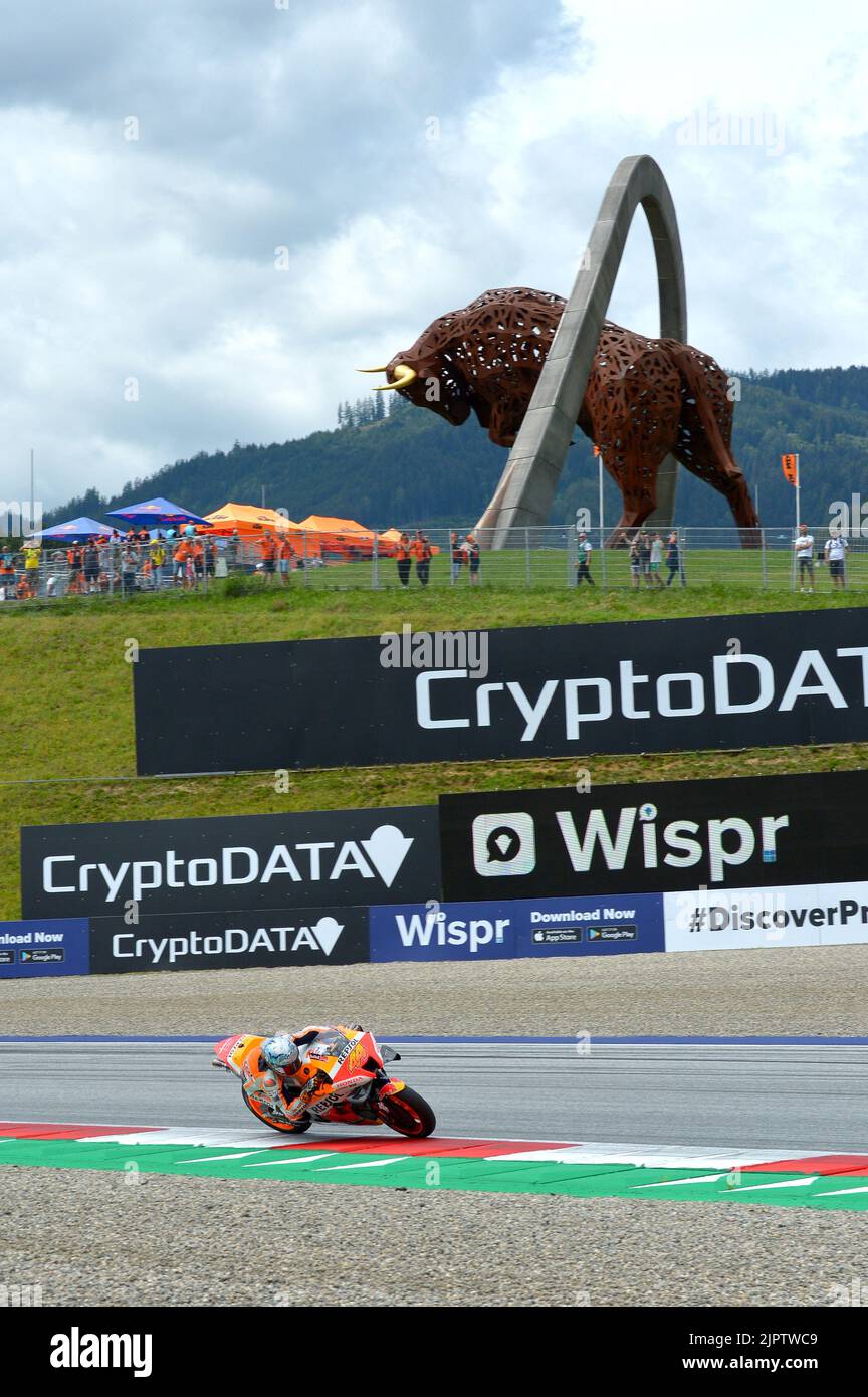 Espargaro Pol Spa Repsol Honda Team Honda arrête le taureau rouge lors de la qualification CryptoDATA Motorrad Grand Prix von Osterreich, Championnat du monde MotoGP à Spielberg, Autriche, 20 août 2022 Banque D'Images