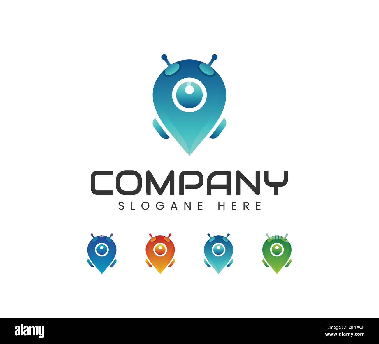 Design moderne du logo 3D robot. Résumé 3D logo icône élément de modèle de conception. Concept de vecteur technologique Illustration de Vecteur
