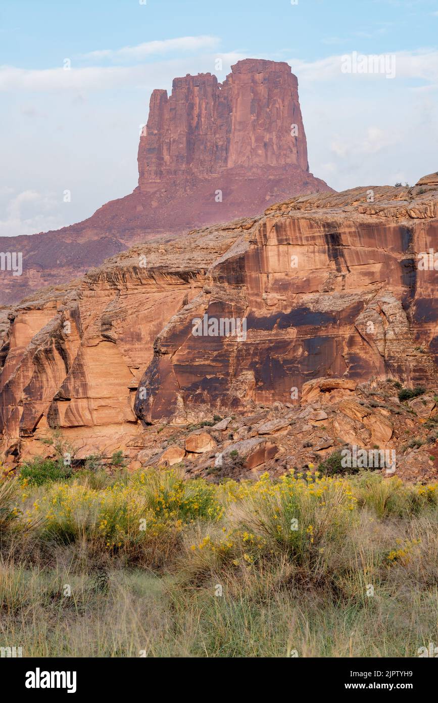 Une des Buttes de la Croix, Parc national de Canyonlands, Utah. Banque D'Images