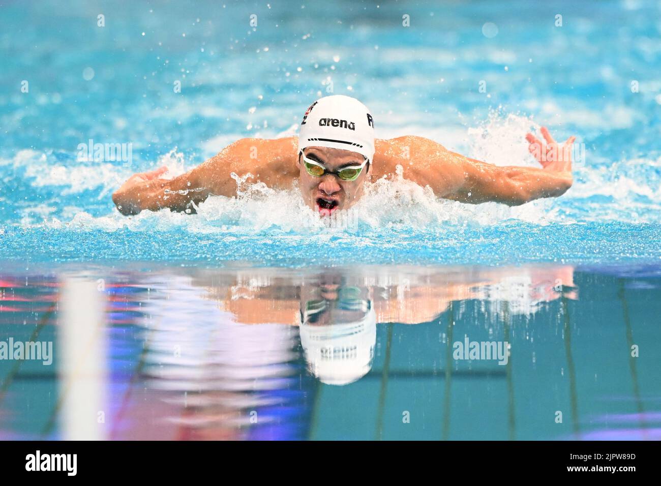 Sydney, Australie. 20th août 2022. Shaun Champion of Australia Swimming Team participe à la compétition masculine de 100 mètres LC Butterfly lors du duel 2022 dans la piscine qui s'est tenue au centre aquatique du parc olympique de Sydney. Shaun Champion s'est classé troisième dans cet événement. Crédit : SOPA Images Limited/Alamy Live News Banque D'Images