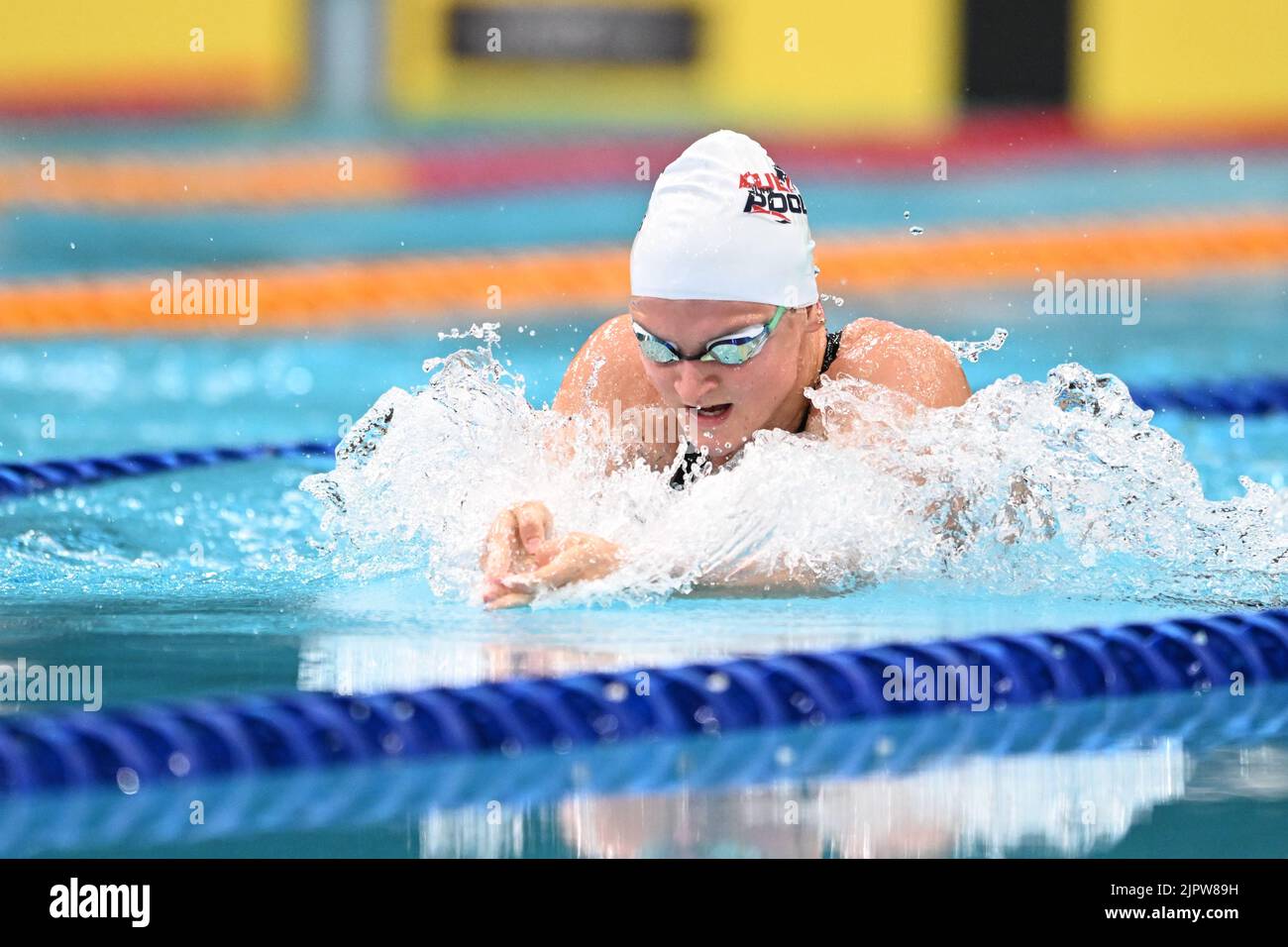 Sydney, Australie. 20th août 2022. Chelsea Hodges, de l'Australie l'équipe de natation se livre aux 3x50 LC Meter Breasttroke Skins pour femmes pendant le duel 2022 dans la piscine qui s'est tenue au centre aquatique du parc olympique de Sydney. Chelsea Hodges a gagné cet événement. Crédit : SOPA Images Limited/Alamy Live News Banque D'Images