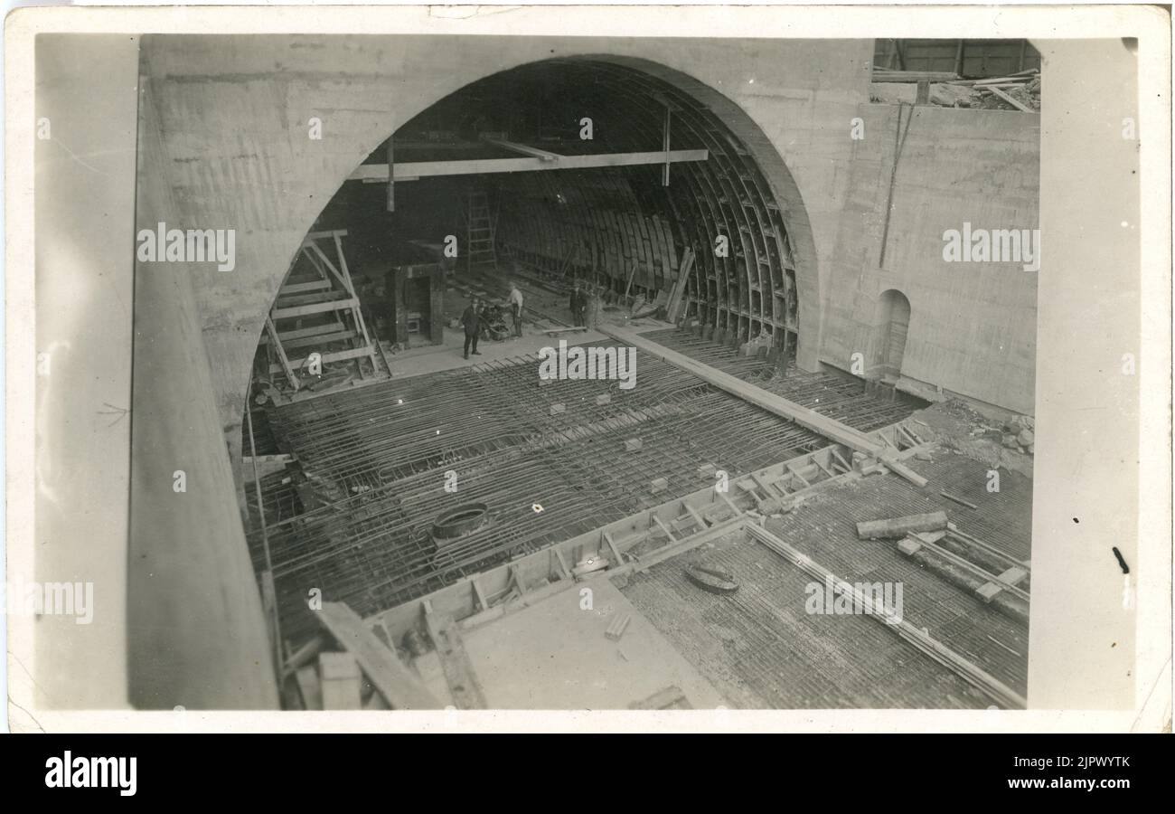 Construction du tunnel Queensway Mersey. 1925-1934 Banque D'Images